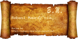 Bebesi Maurícia névjegykártya